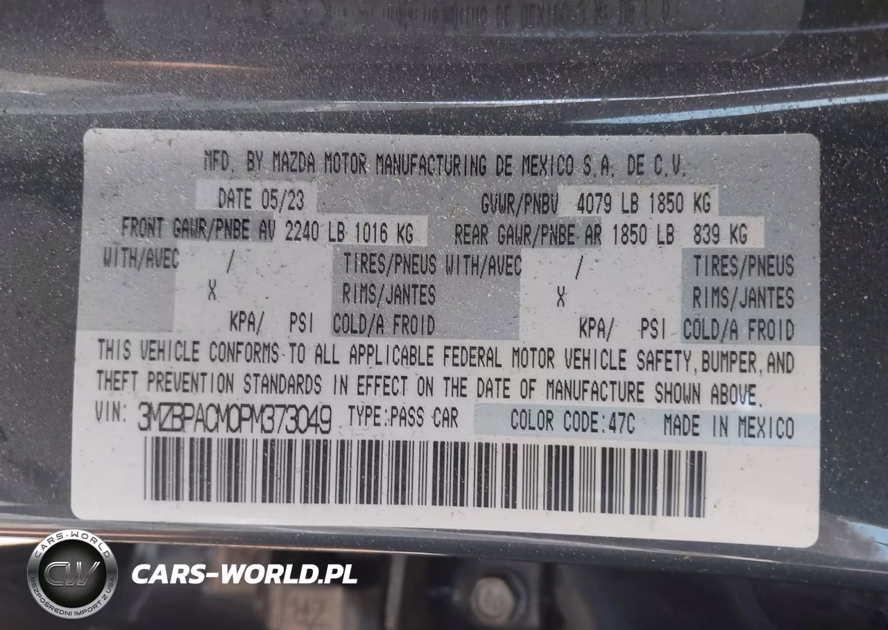 2023 Mazda Mazda3 2.5 S Carbon Edition VIN:3MZBPACM0PM373049 - 9