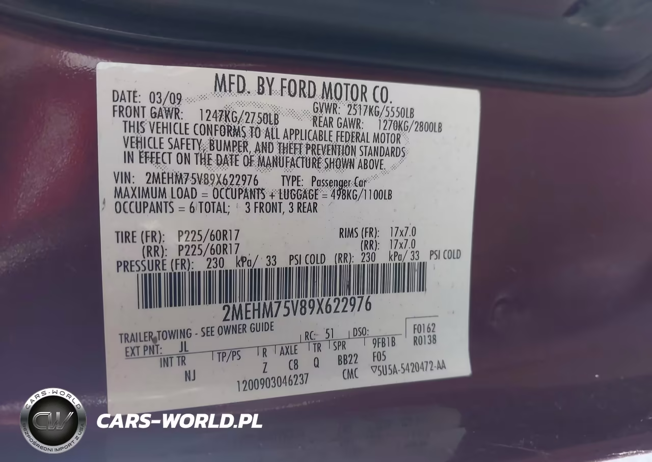 2009 Mercury Grand Marquis Ls (Fleet Only) VIN:2MEHM75V89X622976 - 9
