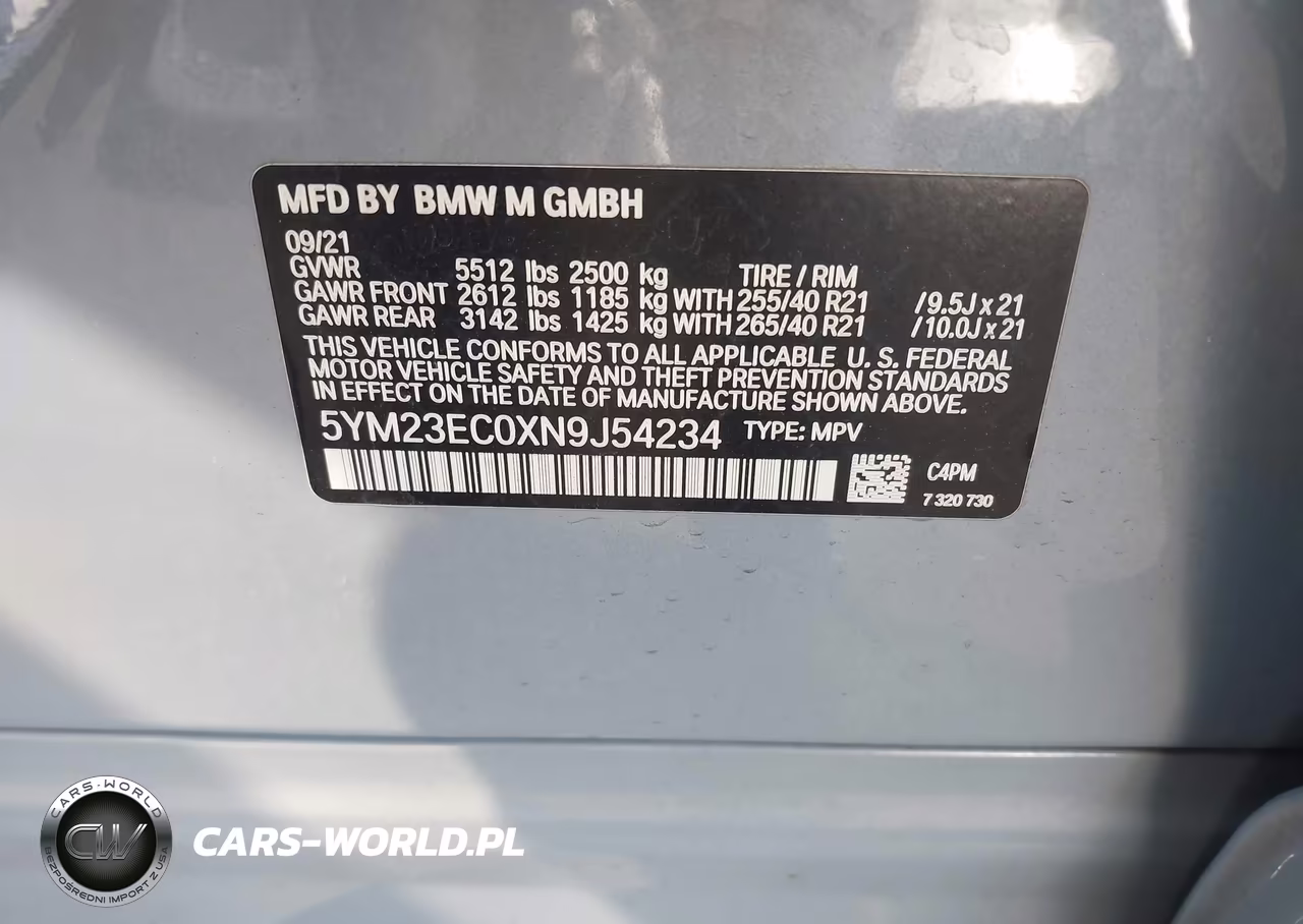 2022 BMW X4 M VIN:5YM23EC0XN9J54234 - 9
