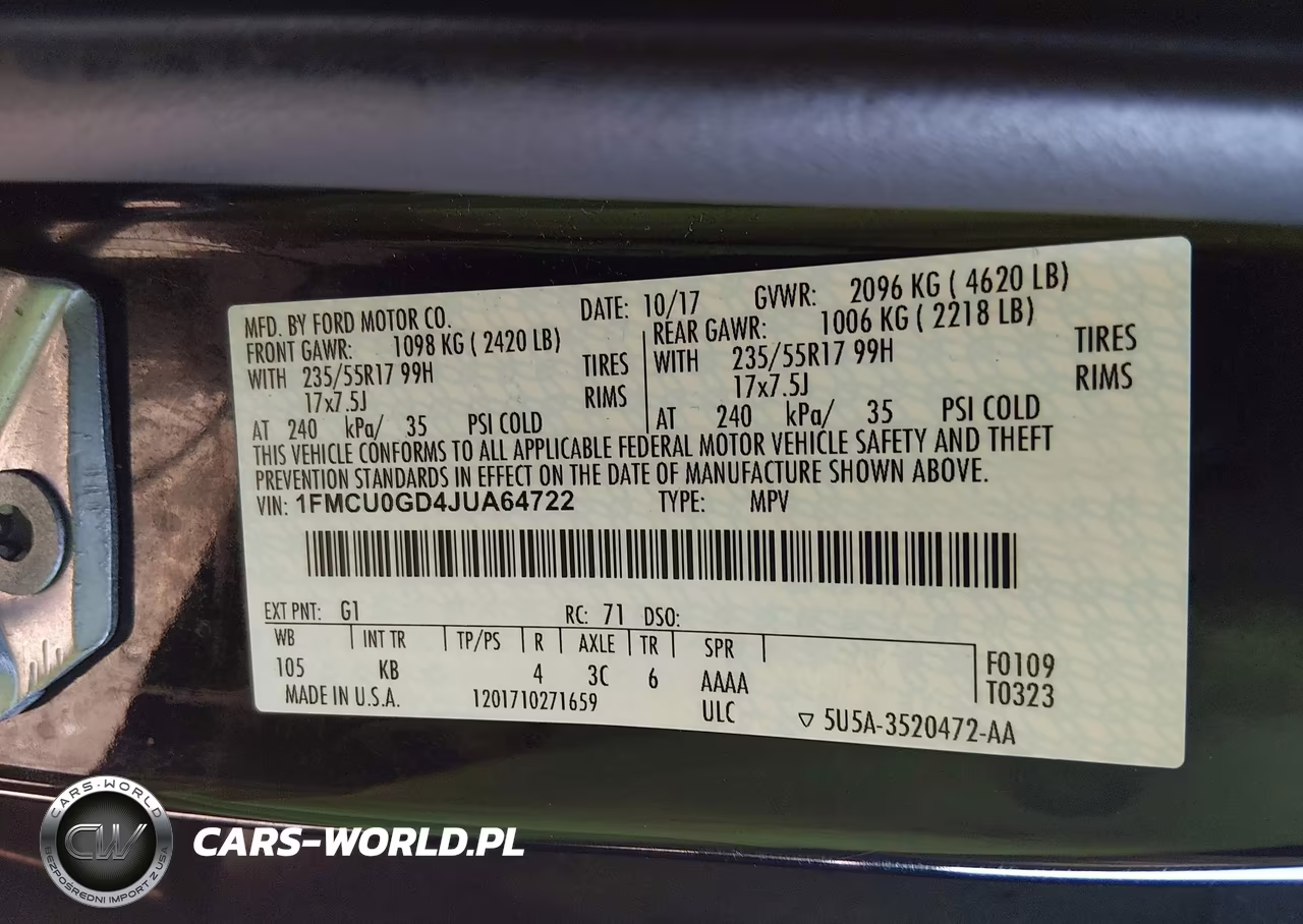 2018 Ford Escape Se VIN:1FMCU0GD4JUA64722 - 9