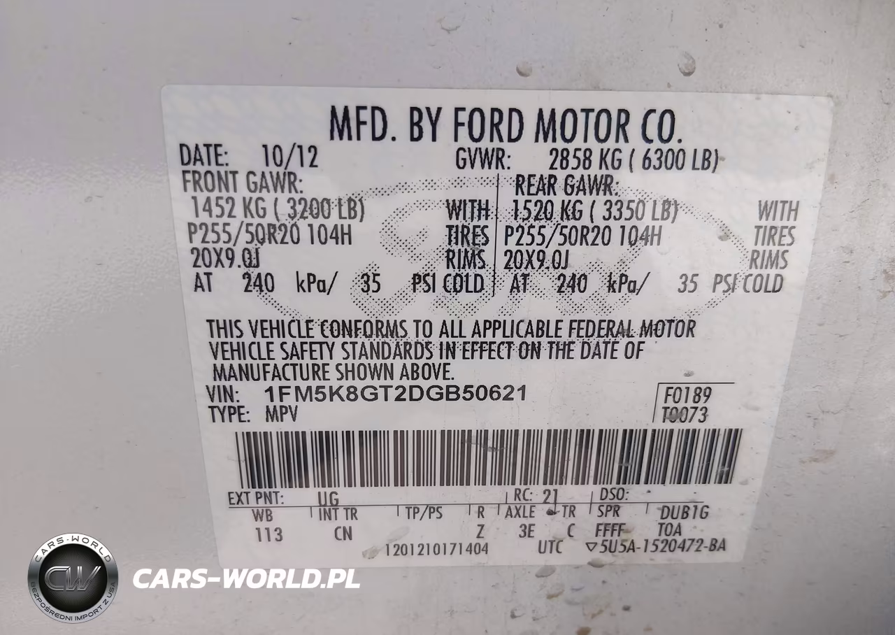 2013 Ford Explorer Sport VIN:1FM5K8GT2DGB50621 - 9