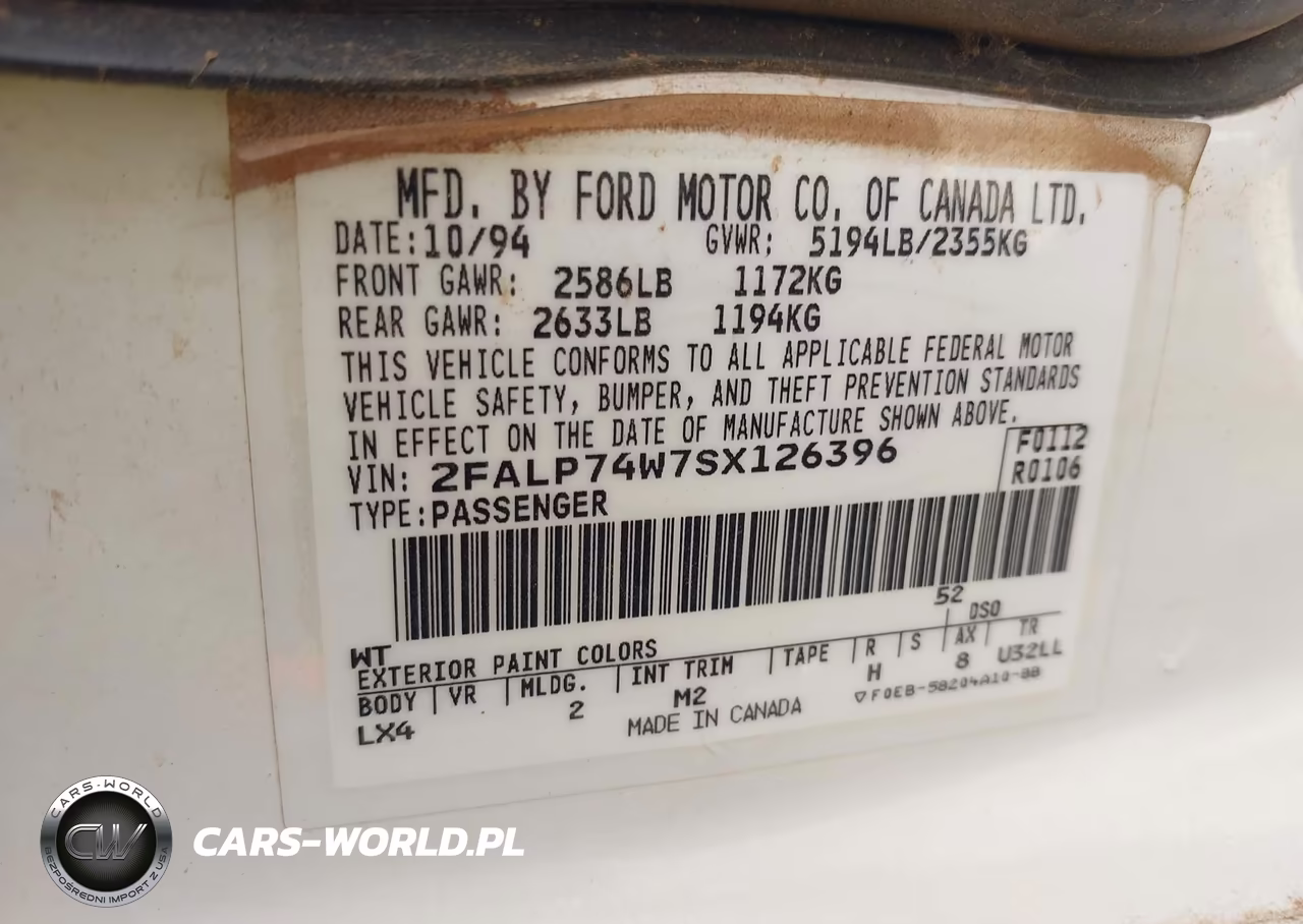 1995 Ford Crown Victoria Lx VIN:2FALP74W7SX126396 - 9
