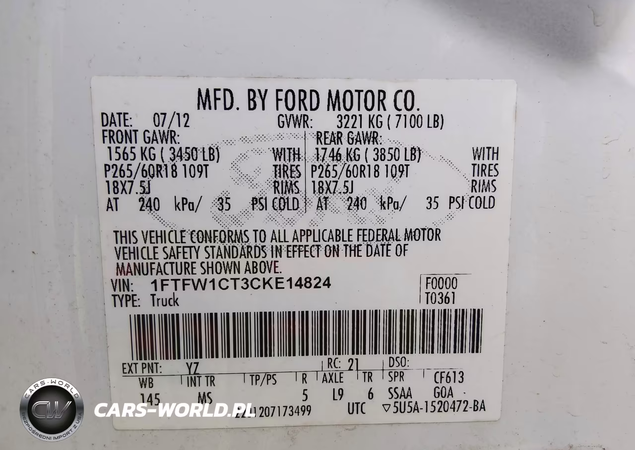 2012 Ford F-150 Fx2-King Ranch-Lariat-Platinum-Xl-Xlt VIN:1FTFW1CT3CKE14824 - 9