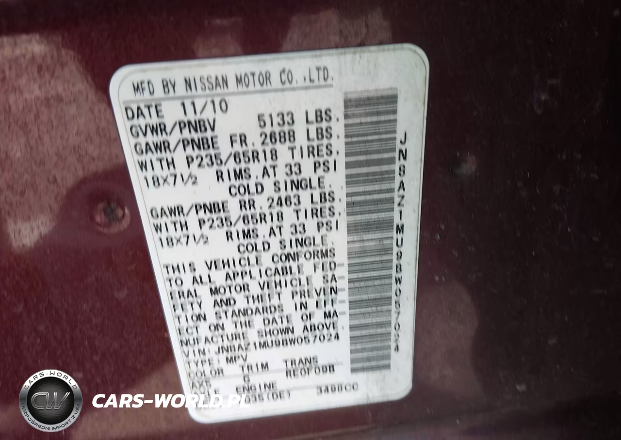2011 Nissan Murano S VIN:JN8AZ1MU9BW057024 - 9