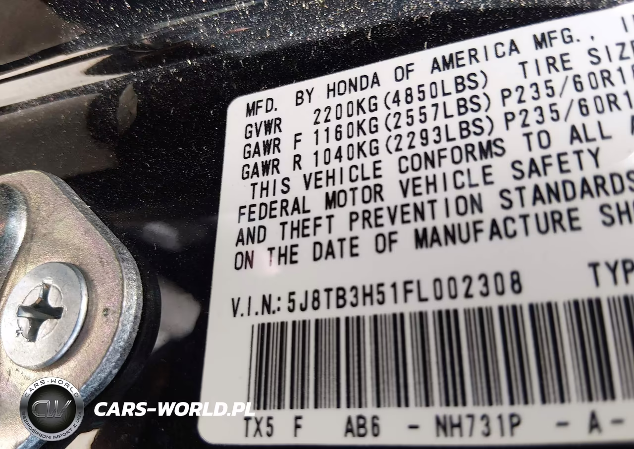 2015 Acura Rdx VIN:5J8TB3H51FL002308 - 9