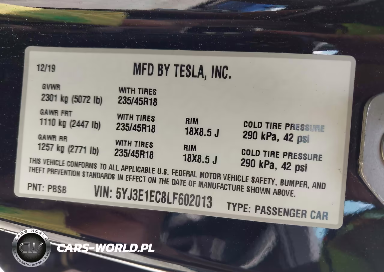 2020 Tesla Model 3 Performance Dual Motor All-Wheel Drive VIN:5YJ3E1EC8LF602013 - 9
