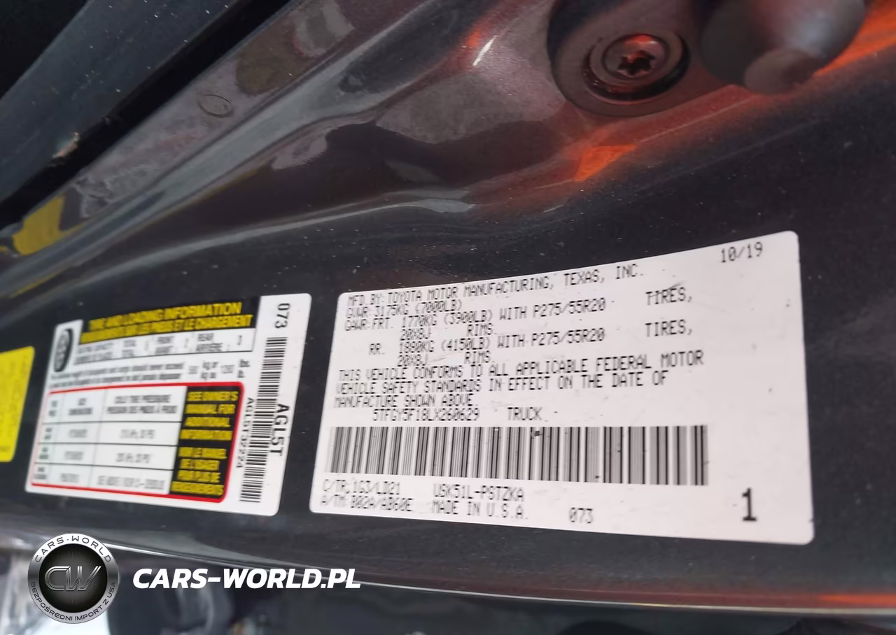 2020 Toyota Tundra 1794 Edition VIN:5TFGY5F18LX260629 - 9