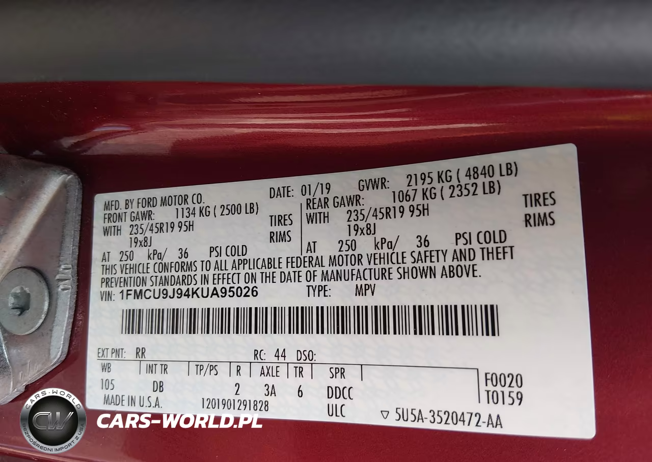 2019 Ford Escape Titanium VIN:1FMCU9J94KUA95026 - 9