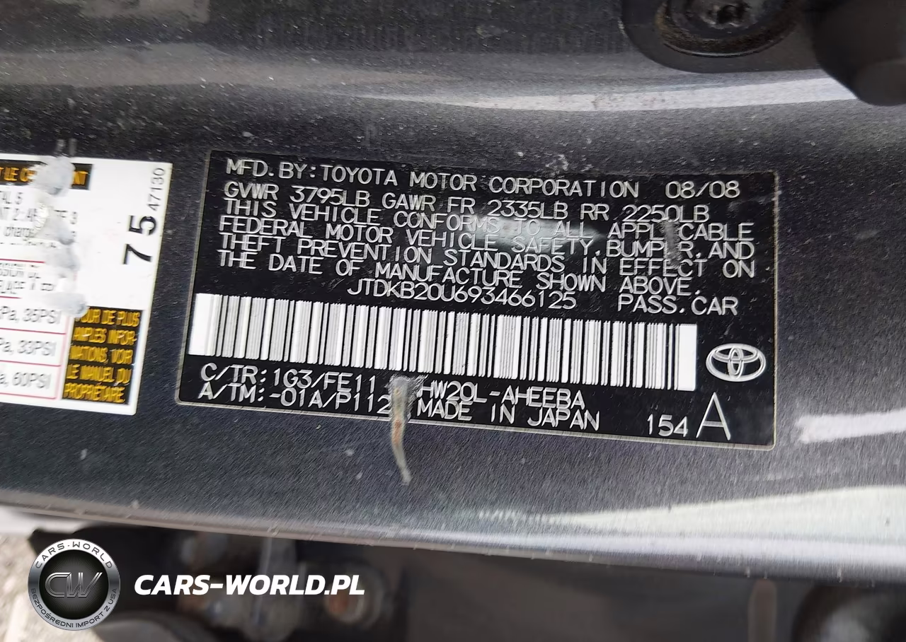 2009 Toyota Prius VIN:JTDKB20U693466125 - 9