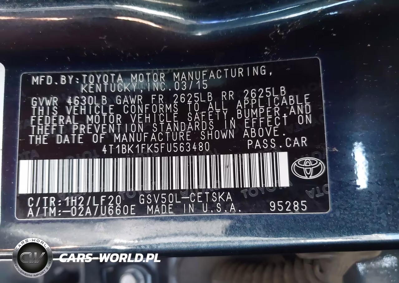 2015 Toyota Camry Xse V6 VIN:4T1BK1FK5FU563480 - 9