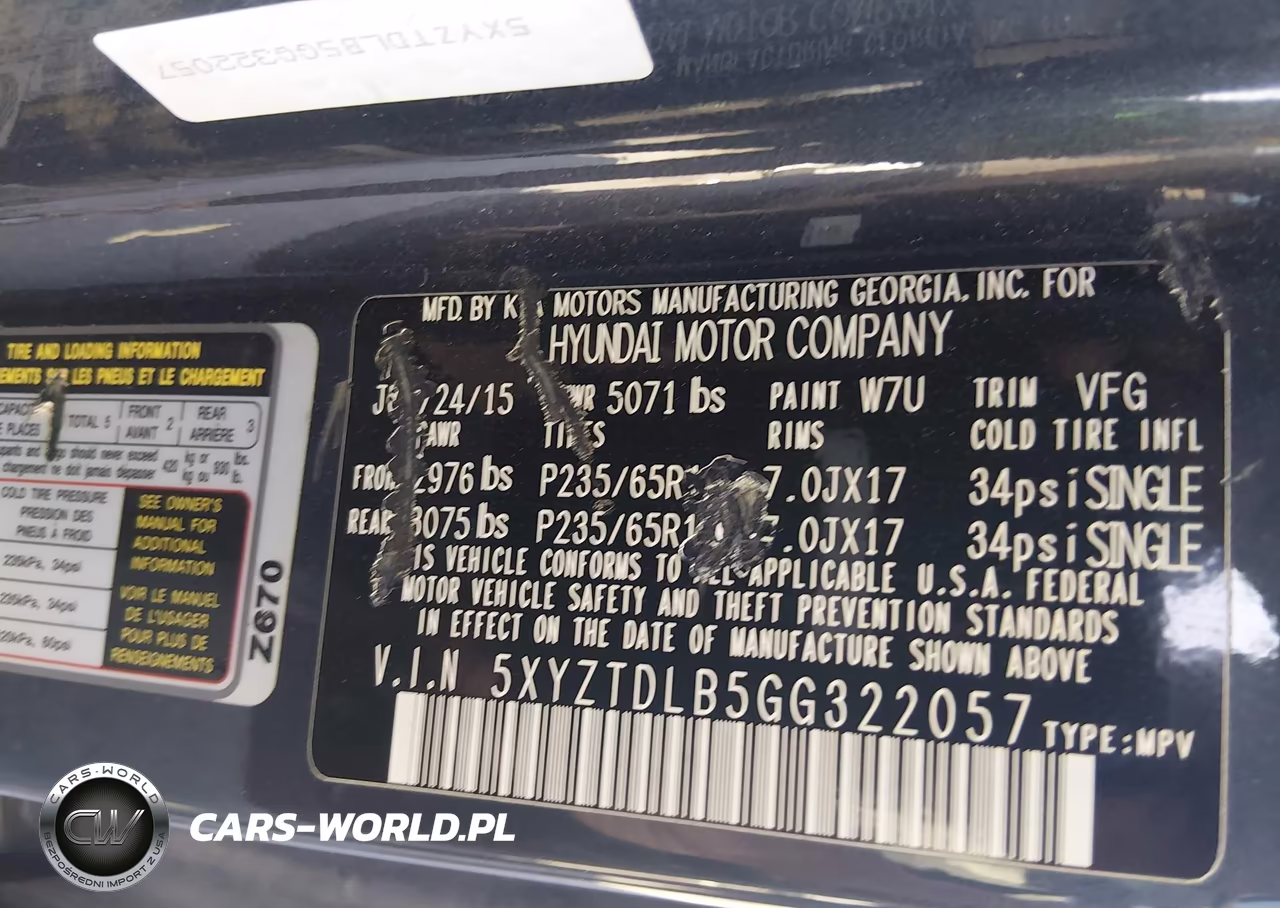 2016 Hyundai Santa Fe Sport 2.4L VIN:5XYZTDLB5GG322057 - 9