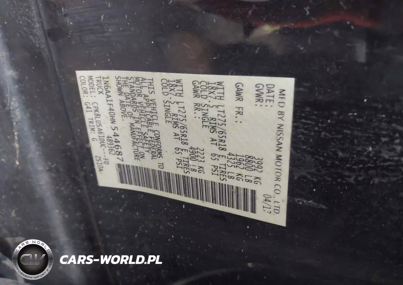 2017 Nissan Titan Xd Pro-4X Gas VIN:1N6AA1F40HN544687 - 9