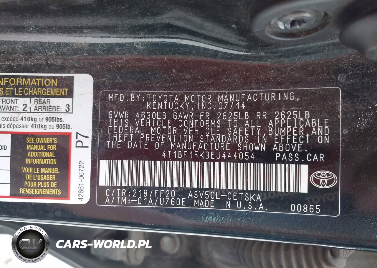 2014 Toyota Camry Se VIN:4T1BF1FK3EU444054 - 9