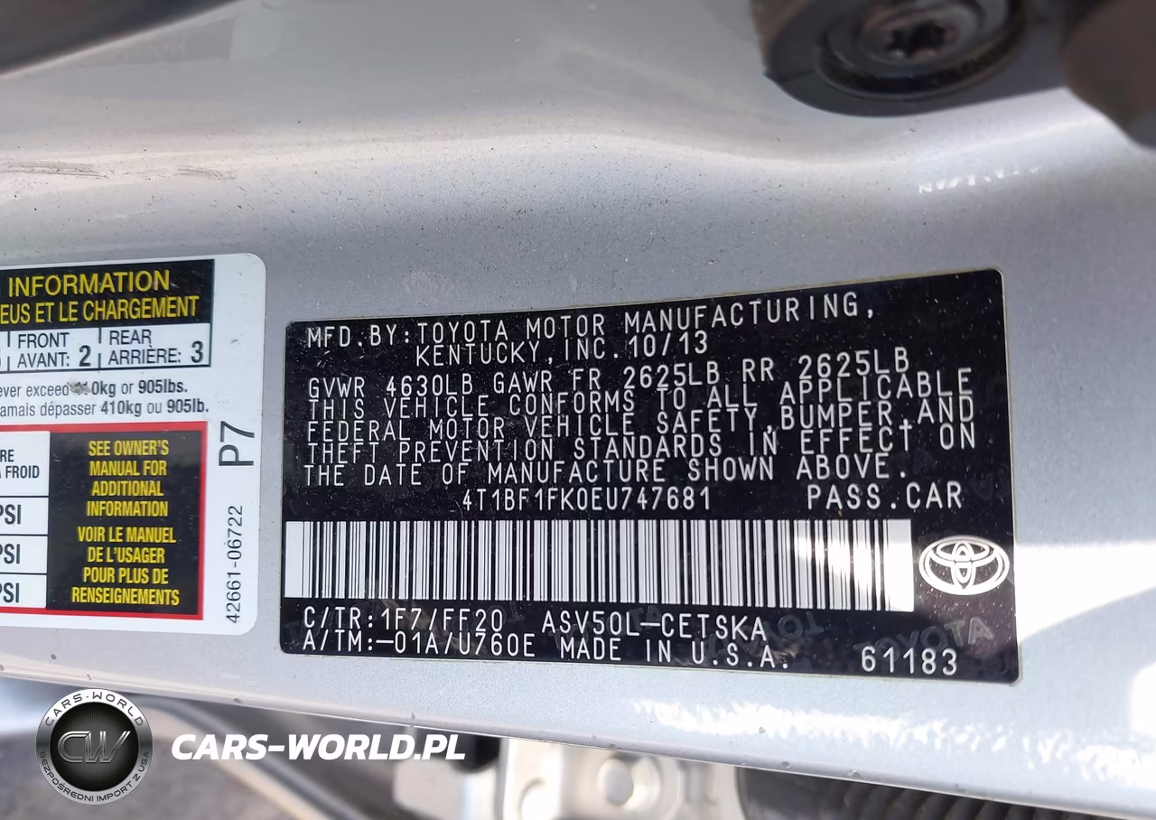 2014 Toyota Camry Se VIN:4T1BF1FK0EU747681 - 9