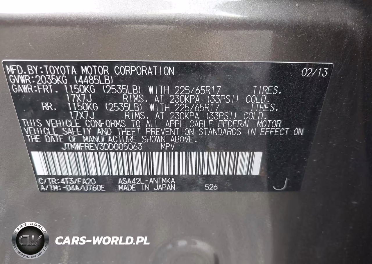 2013 Toyota Rav4 Xle VIN:JTMWFREV3DD005063 - 9