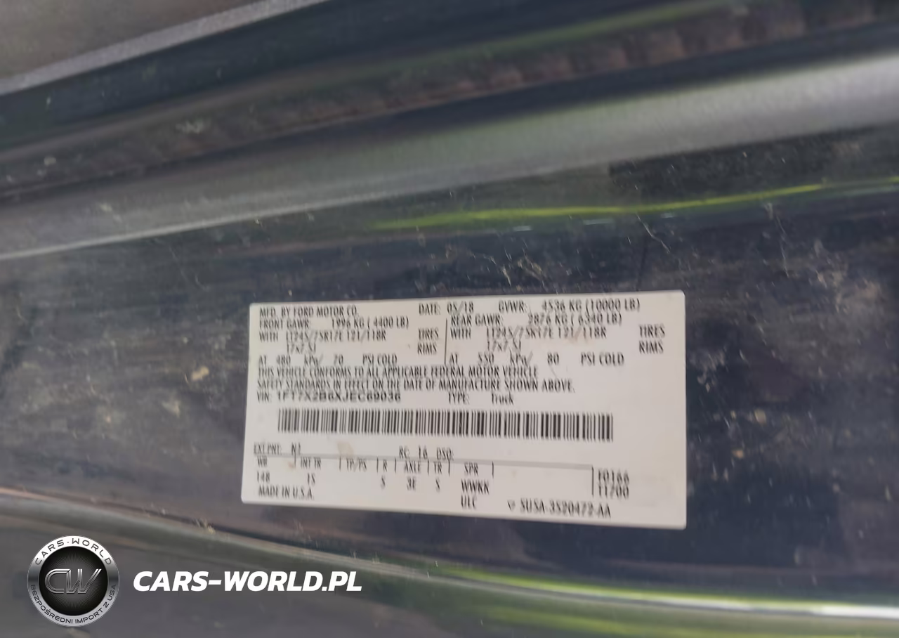 2018 Ford F-250 Xl VIN:1FT7X2B6XJEC69036 - 9