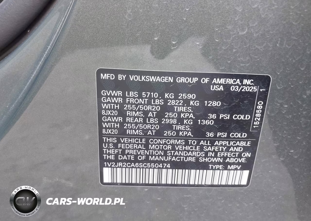 2025 Volkswagen Atlas 2.0T Se W-Technology VIN:1V2JR2CA6SC550474 - 9