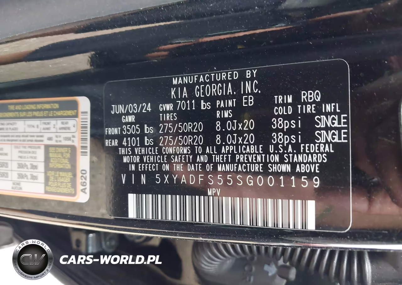 2025 Kia Ev9 Land VIN:5XYADFS55SG001159 - 9