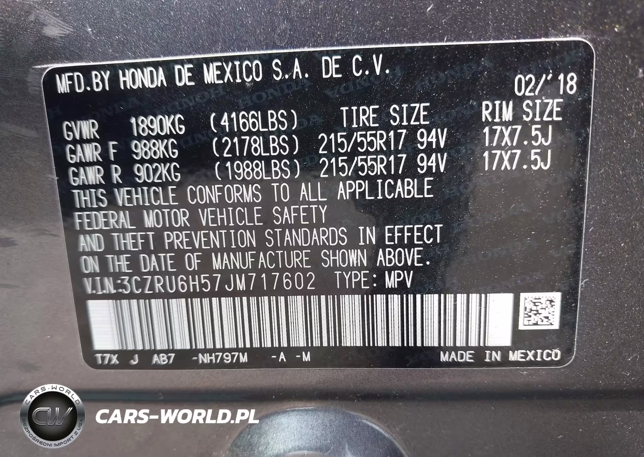 2018 Honda Hr-V Ex VIN:3CZRU6H57JM717602 - 9