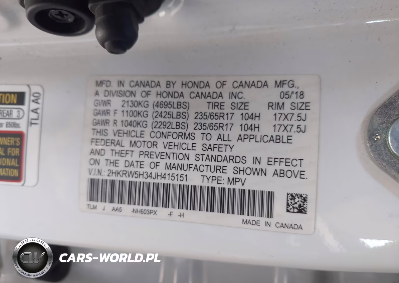 2018 Honda Cr-V Lx VIN:2HKRW5H34JH415151 - 9