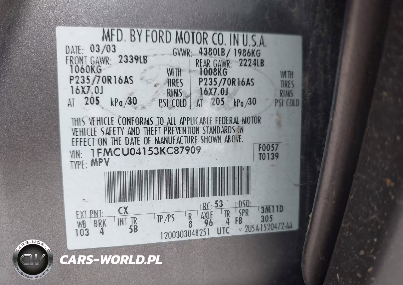 2003 Ford Escape Limited VIN:1FMCU04153KC87909 - 9
