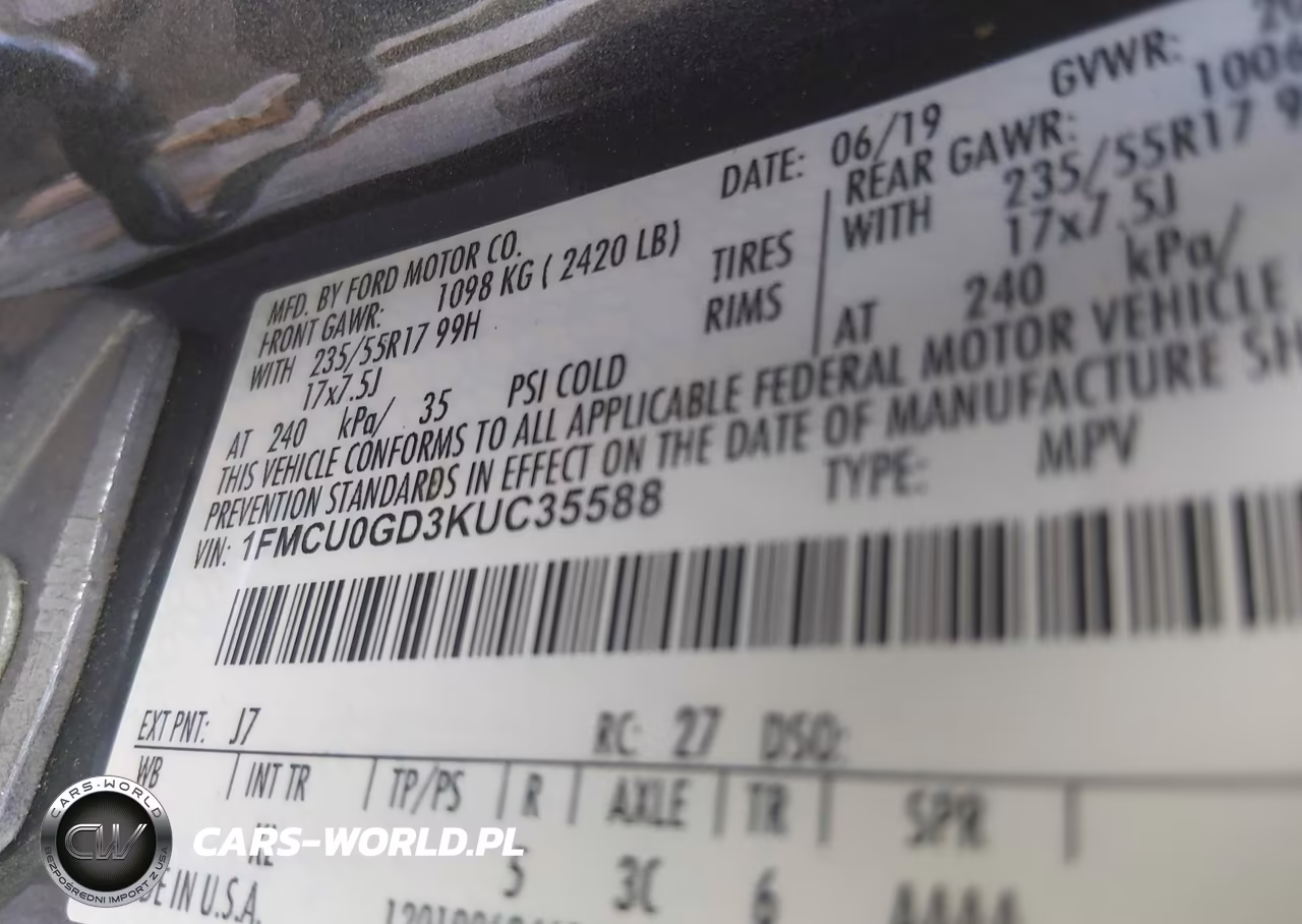 2019 Ford Escape Se VIN:1FMCU0GD3KUC35588 - 15