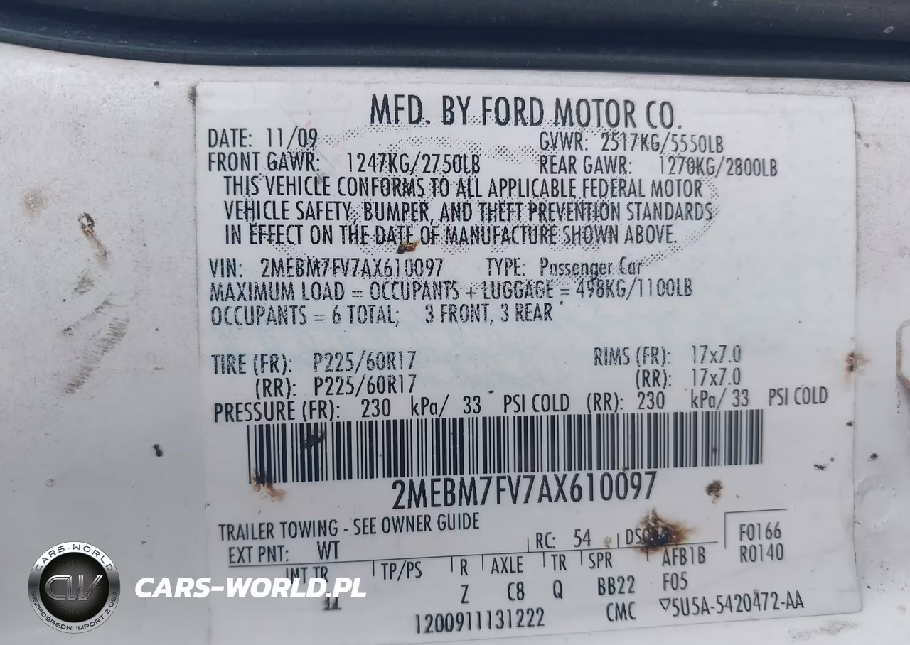 2010 Mercury Grand Marquis Ls (Fleet Only) VIN:2MEBM7FV7AX610097 - 9
