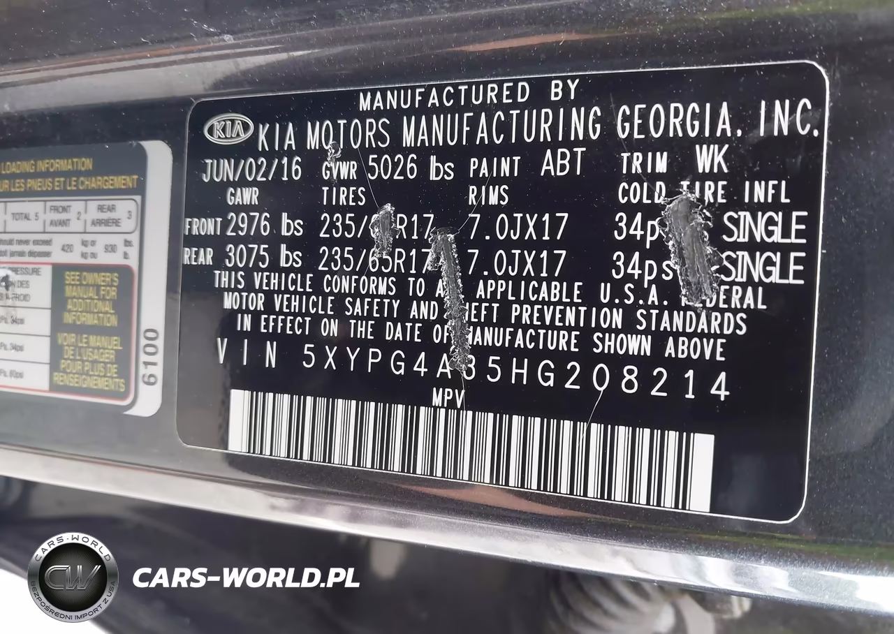 2017 Kia Sorento 2.4L Lx VIN:5XYPG4A35HG208214 - 9
