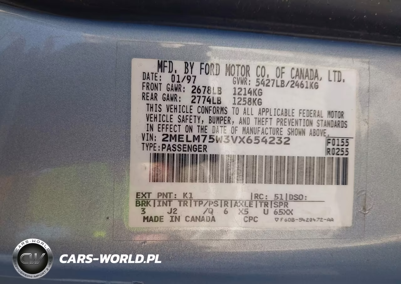 1997 Mercury Grand Marquis Ls VIN:2MELM75W3VX654232 - 9
