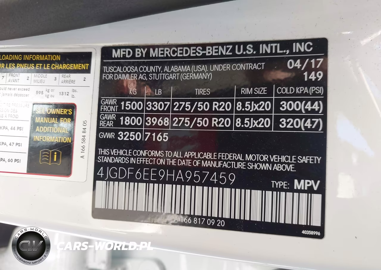 2017 Mercedes-Benz Gls 450 4Matic VIN:4JGDF6EE9HA957459 - 9