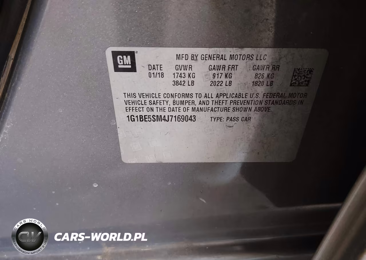 2018 Chevrolet Cruze Lt Auto VIN:1G1BE5SM4J7169043 - 9