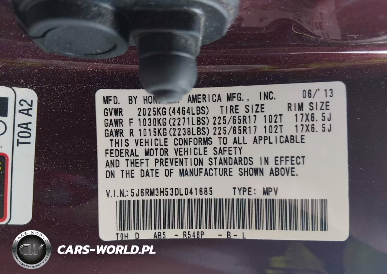 2013 Honda Cr-V Ex VIN:5J6RM3H53DL041685 - 9