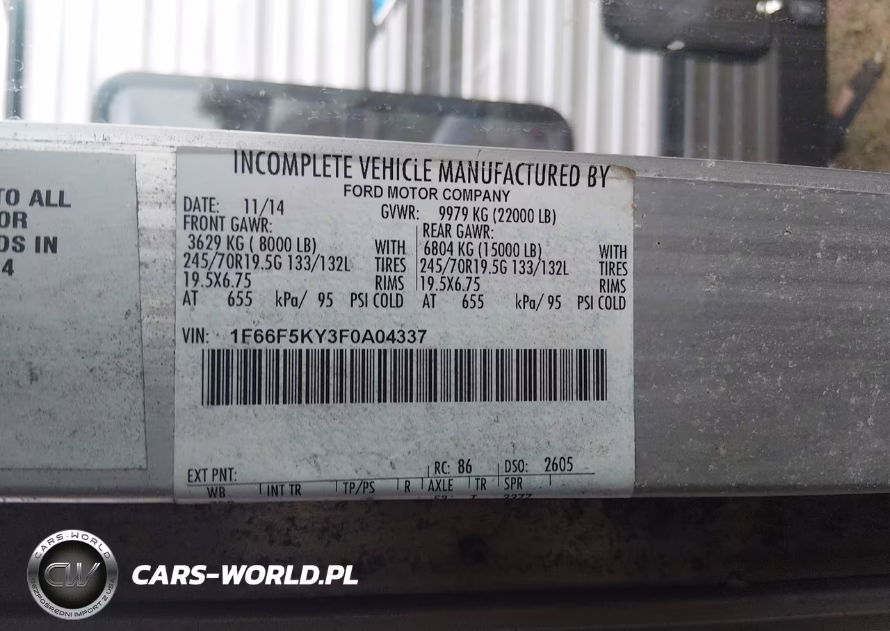 2015 Ford F-59 Commercial Stripped VIN:1F66F5KY3F0A04337 - 8