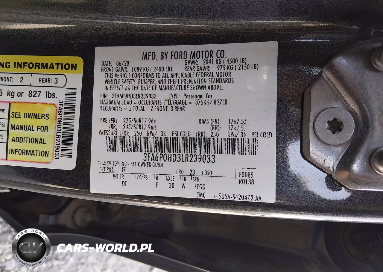 2020 Ford Fusion Se VIN:3FA6P0HD3LR239033 - 9