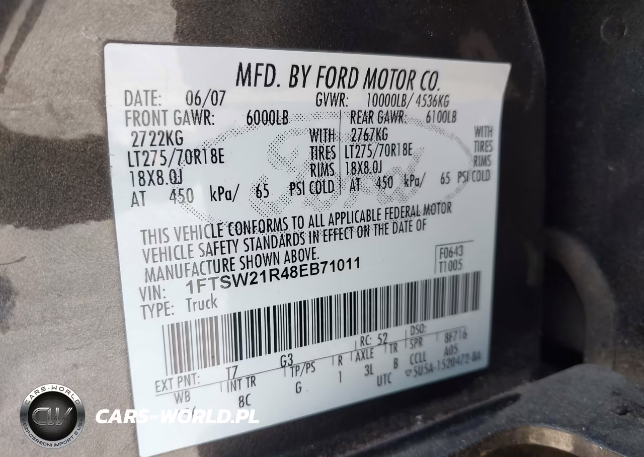 2008 Ford Super Duty F-250 Srw VIN:1FTSW21R48EB71011 - 9