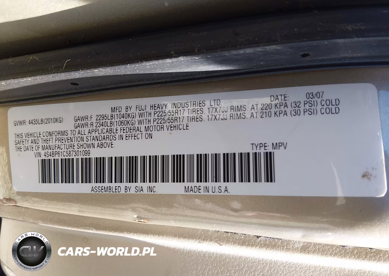 2008 Subaru Outback 2.5I-2.5I L.l. Bean Edition VIN:4S4BP61C587301099 - 9