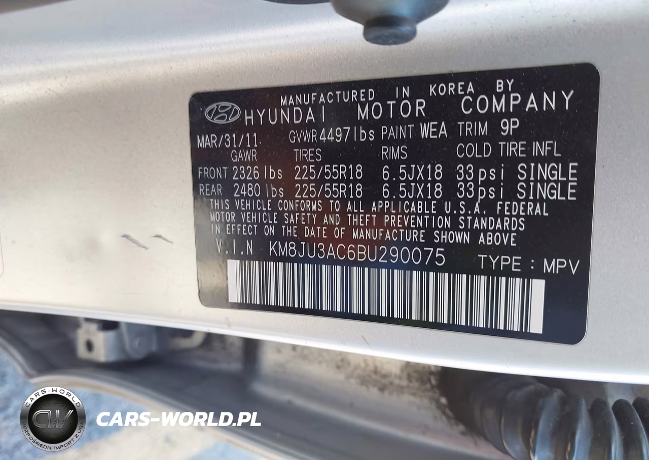 2011 Hyundai Tucson Limited VIN:KM8JU3AC6BU290075 - 9