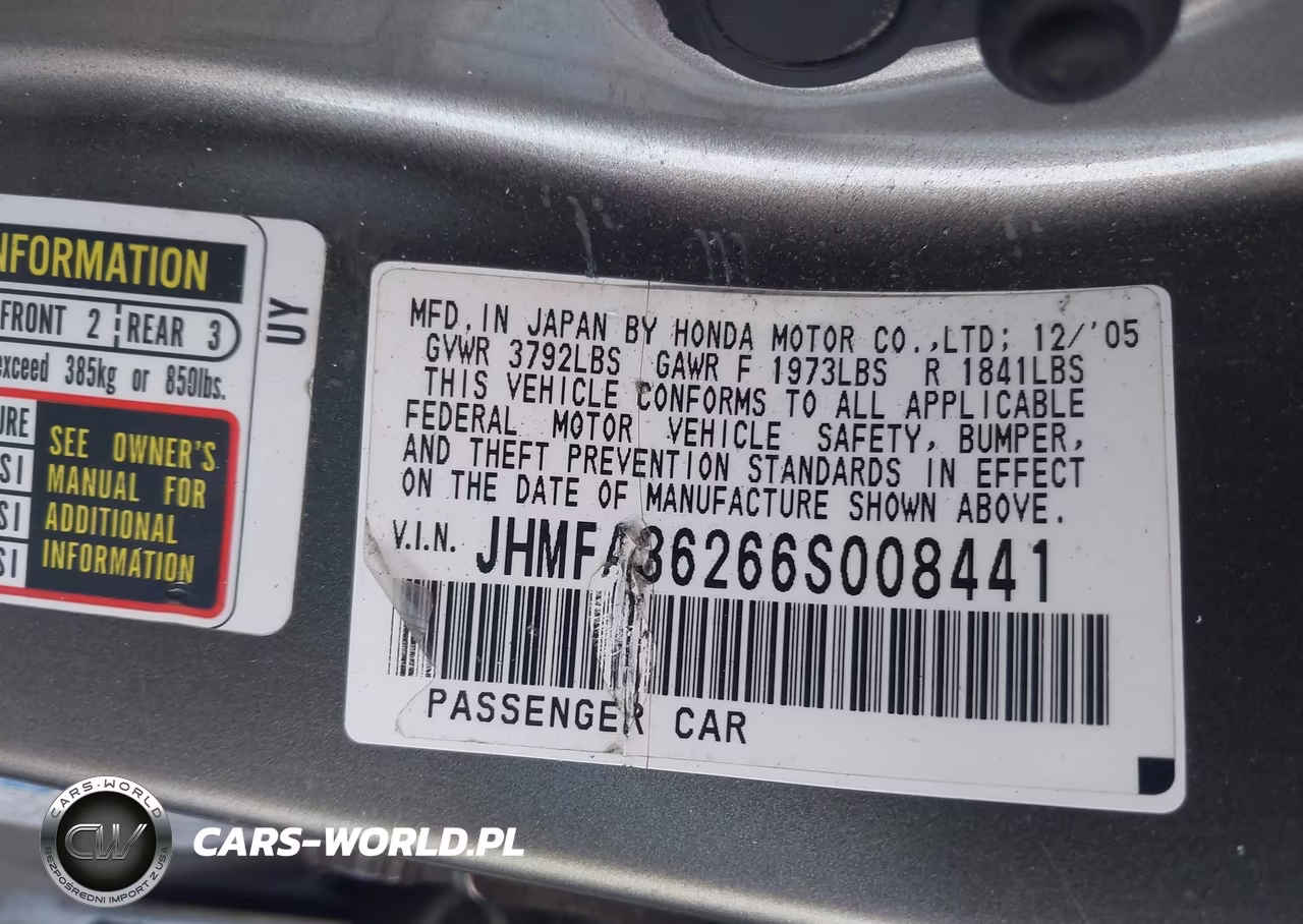 2006 Honda Civic Hybrid VIN:JHMFA36266S008441 - 9