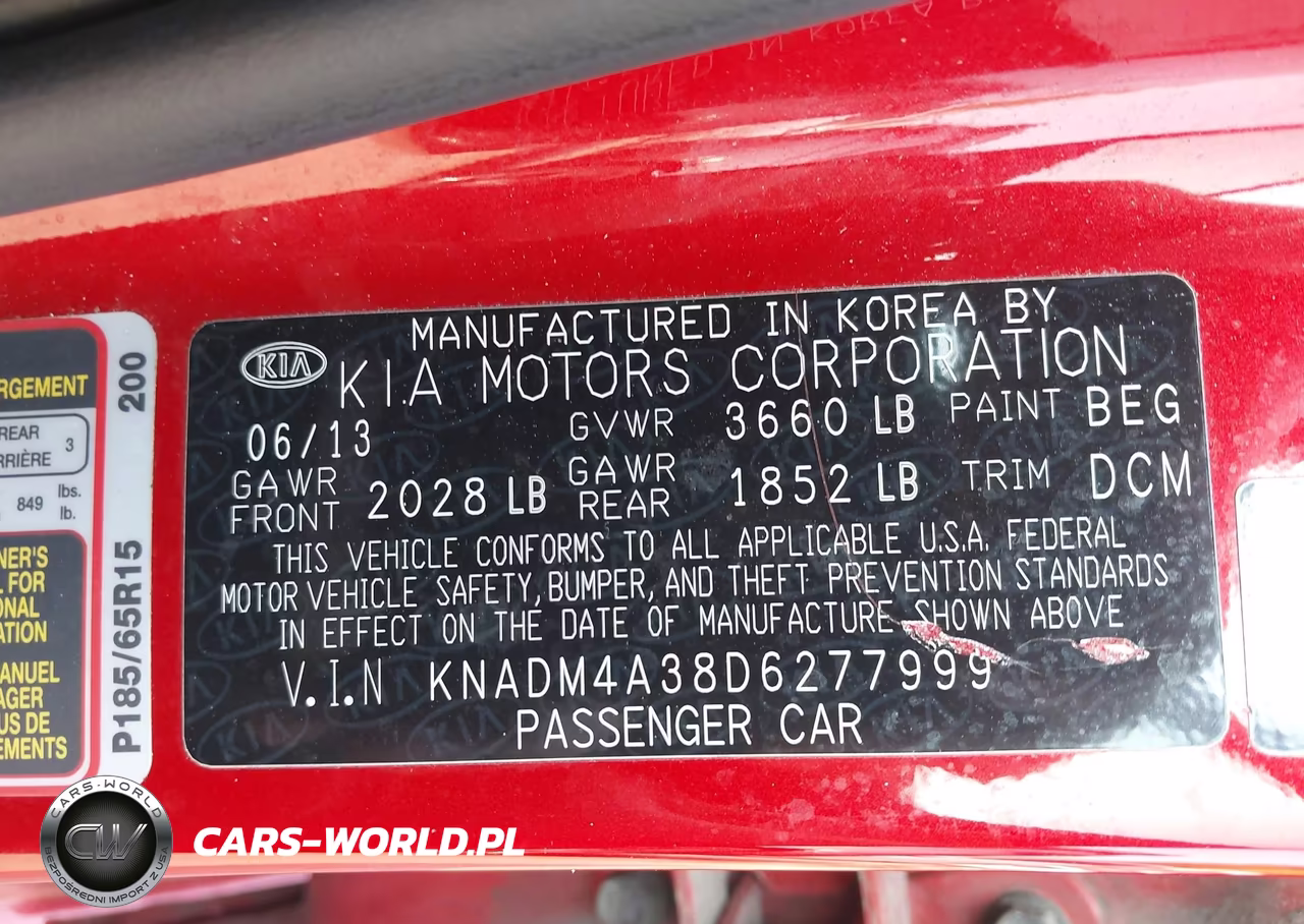 2013 Kia Rio Lx VIN:KNADM4A38D6277999 - 9