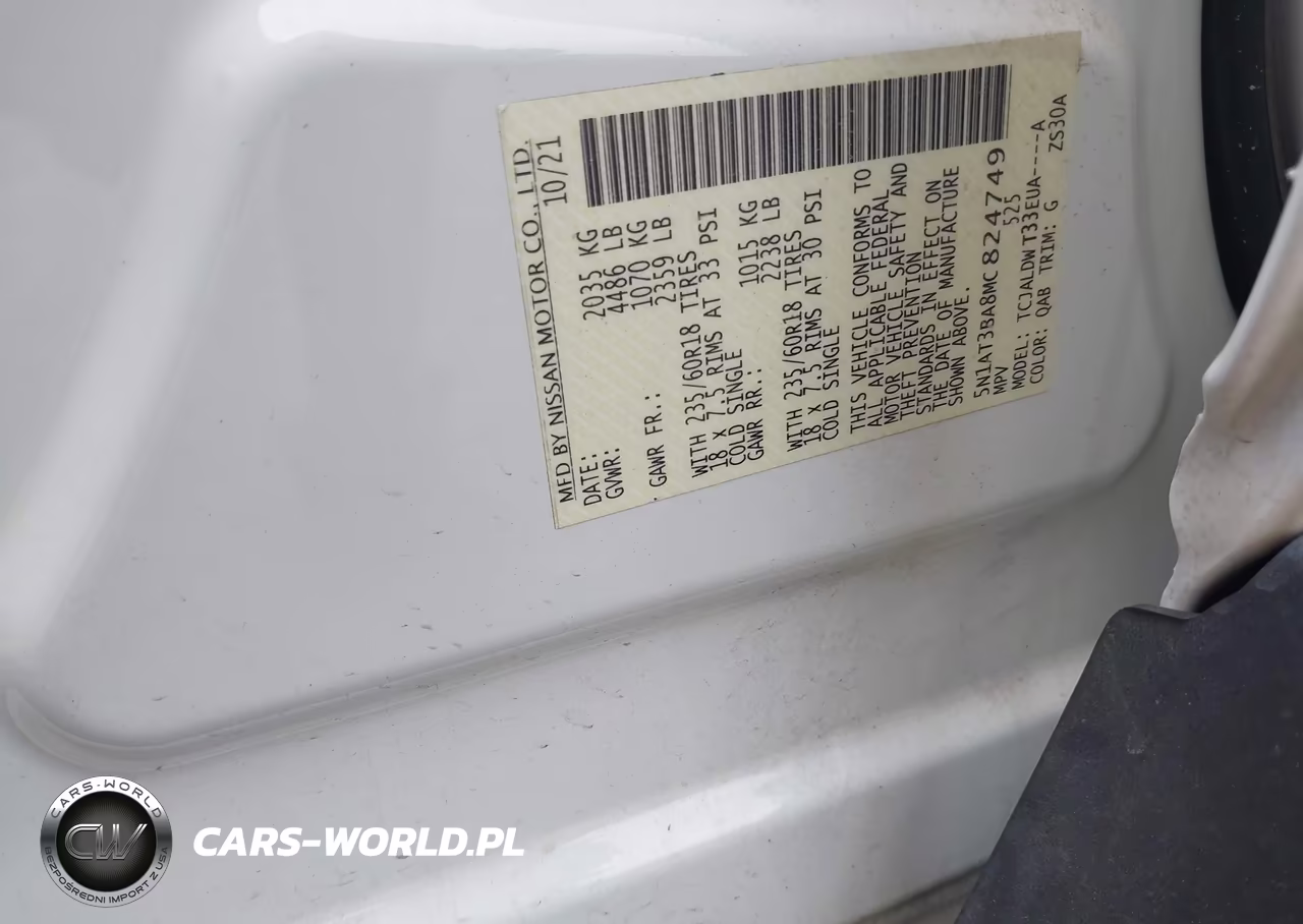 2021 Nissan Rogue Sv Fwd VIN:5N1AT3BA8MC824749 - 9