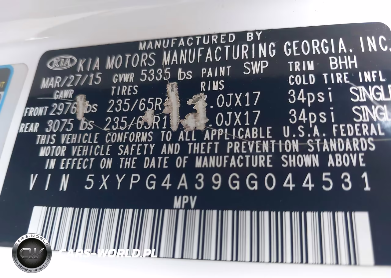 2016 Kia Sorento 2.4L Lx VIN:5XYPG4A39GG044531 - 9