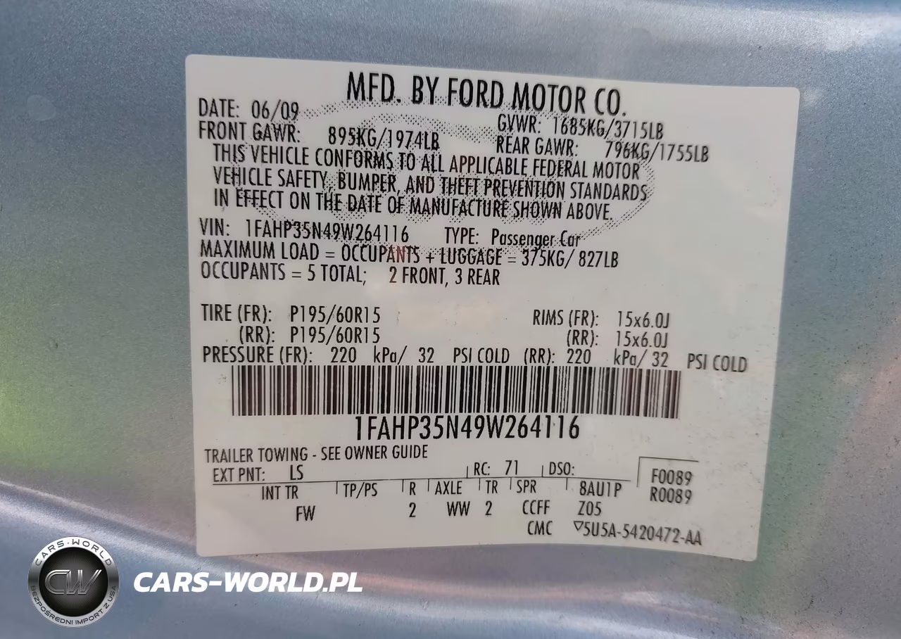 2009 Ford Focus Se VIN:1FAHP35N49W264116 - 9