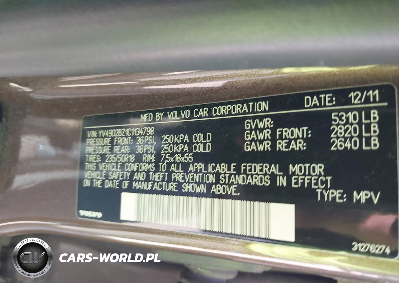 2012 Volvo Xc70 3.0L T6-3.0L T6 Platinum-3.0L T6 Premier Plus VIN:YV4902BZ1C1134798 - 9
