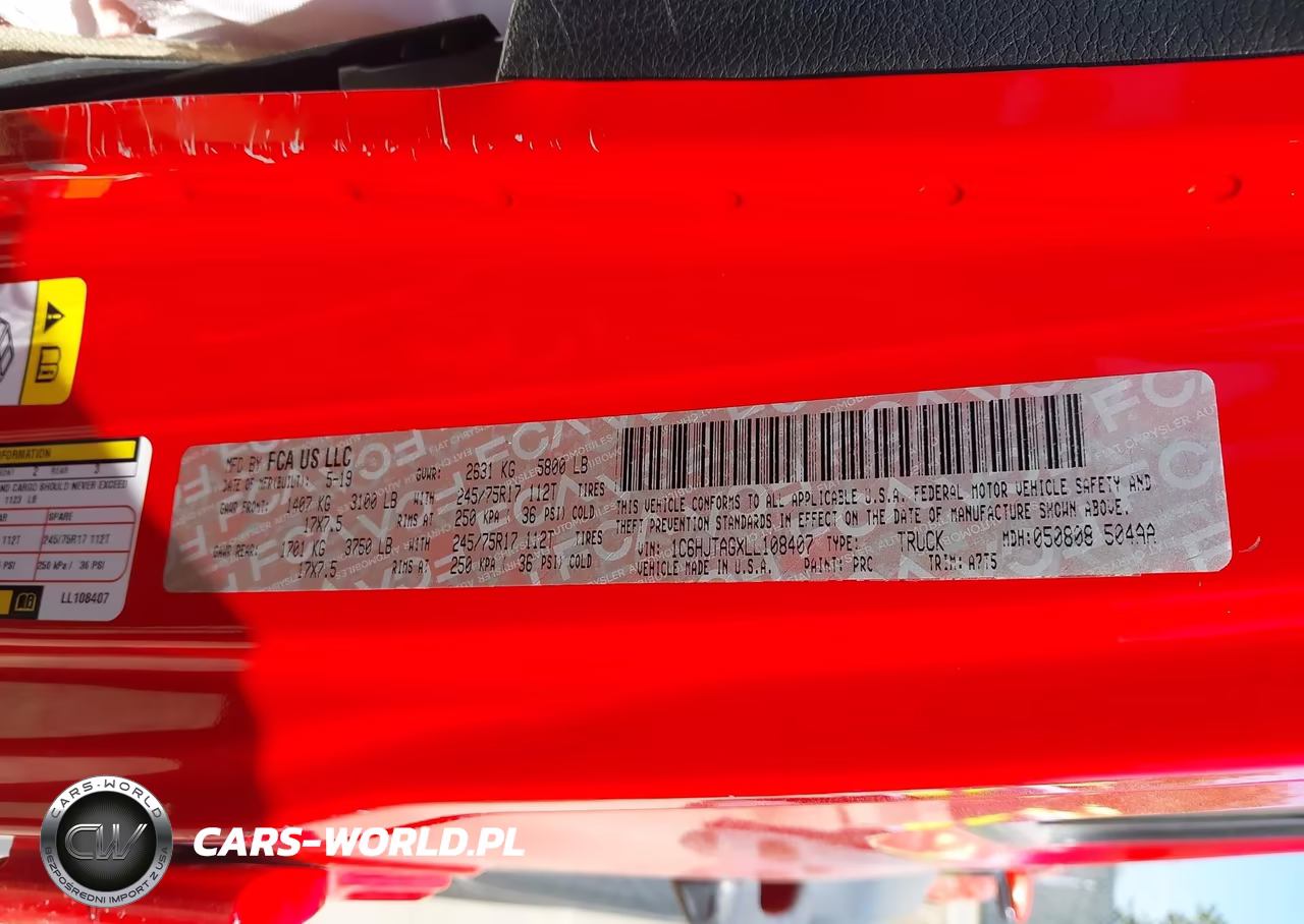 2020 Jeep Gladiator Sport VIN:1C6HJTAGXLL108407 - 9