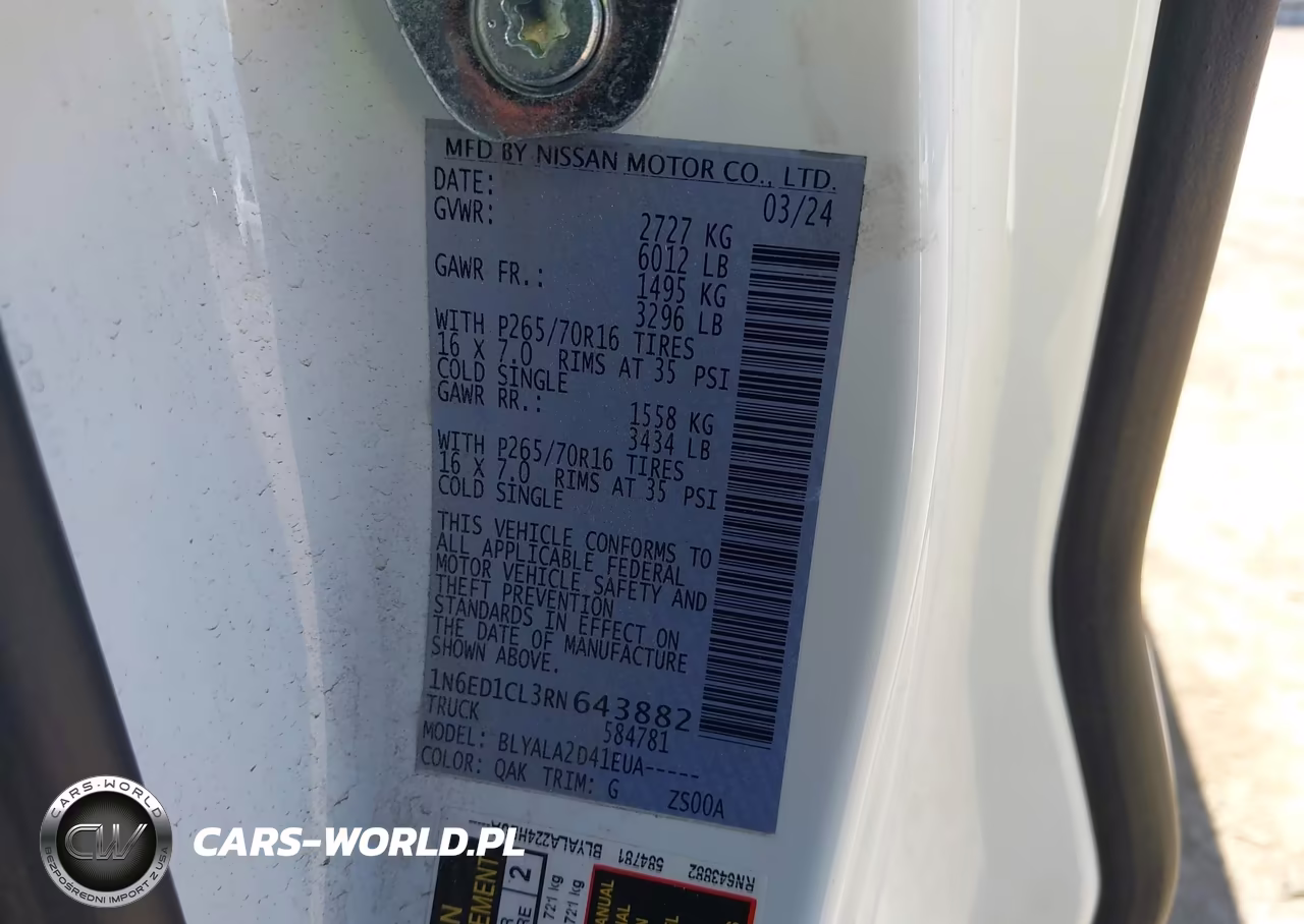 2024 Nissan Frontier King Cab S 4X2 VIN:1N6ED1CL3RN643882 - 9