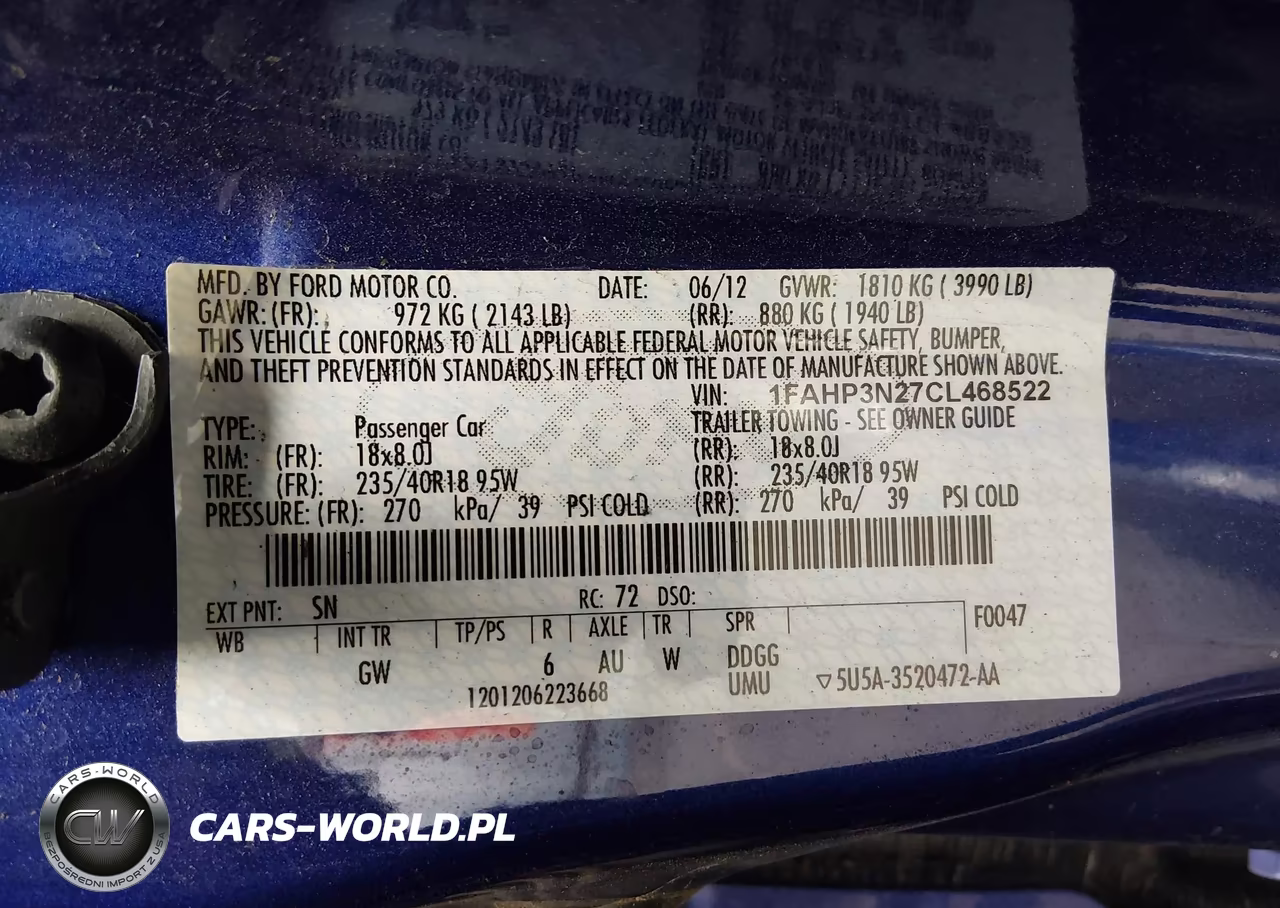 2012 Ford Focus Titanium VIN:1FAHP3N27CL468522 - 9