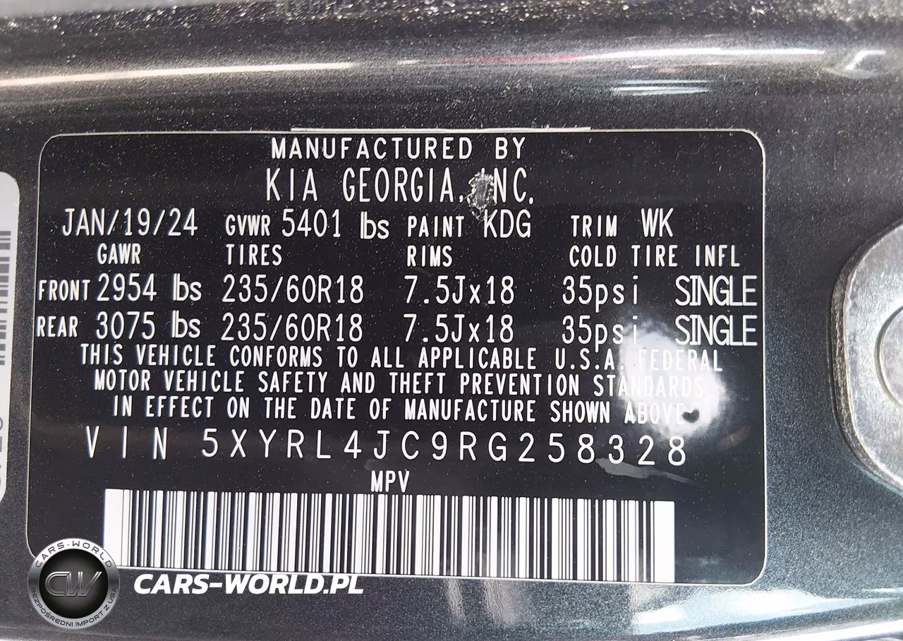 2024 Kia Sorento S VIN:5XYRL4JC9RG258328 - 9