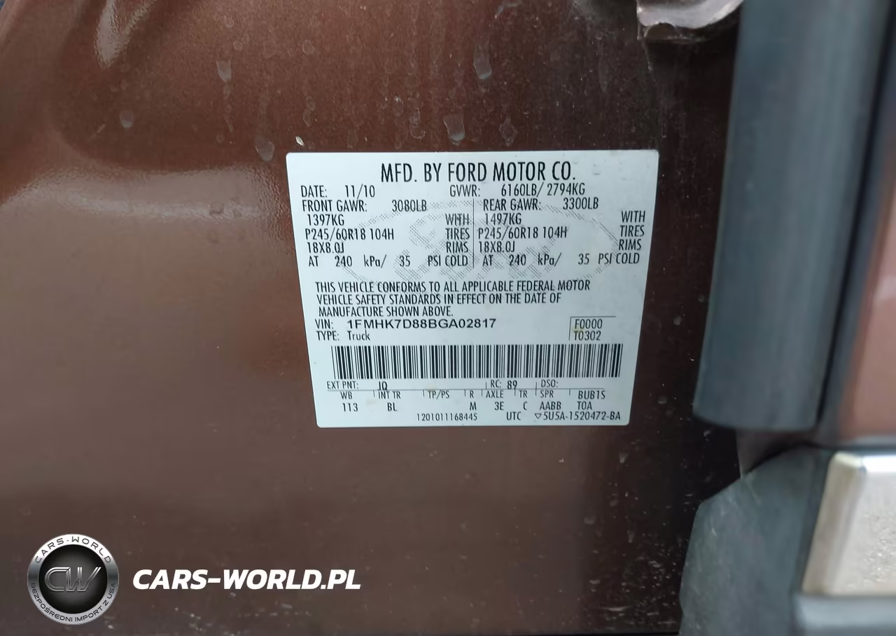 2011 Ford Explorer Xlt VIN:1FMHK7D88BGA02817 - 9