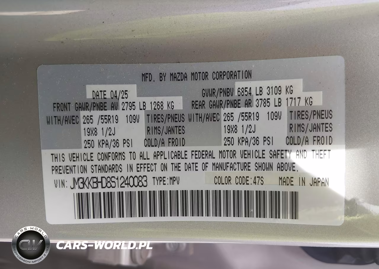 2025 Mazda Cx-90 Preferred VIN:JM3KKBHD8S1240083 - 9