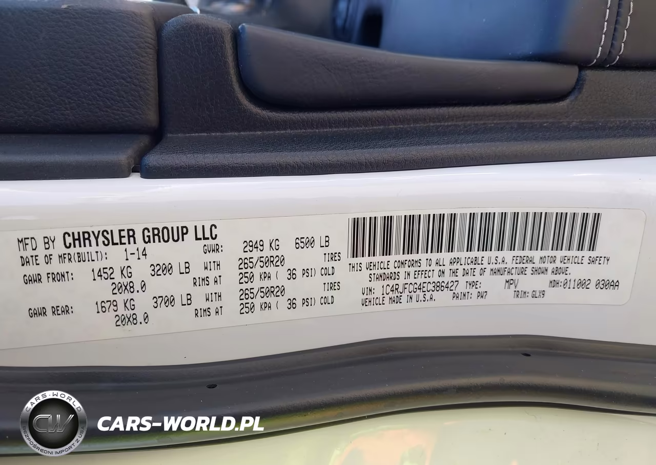 2014 Jeep Grand Cherokee Overland VIN:1C4RJFCG4EC386427 - 9